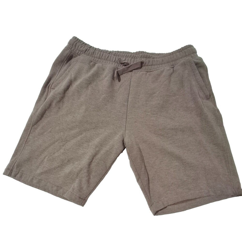Jachs Mens Lounge Sweat Shorts Size L Light BrownGrey Pull On Shorts W/ Pockets
